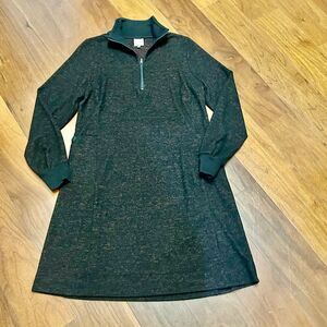 Cabi women's Black Burgundy Cuddle 1/4 Zip Pocket Dress Style 4215 size small‎